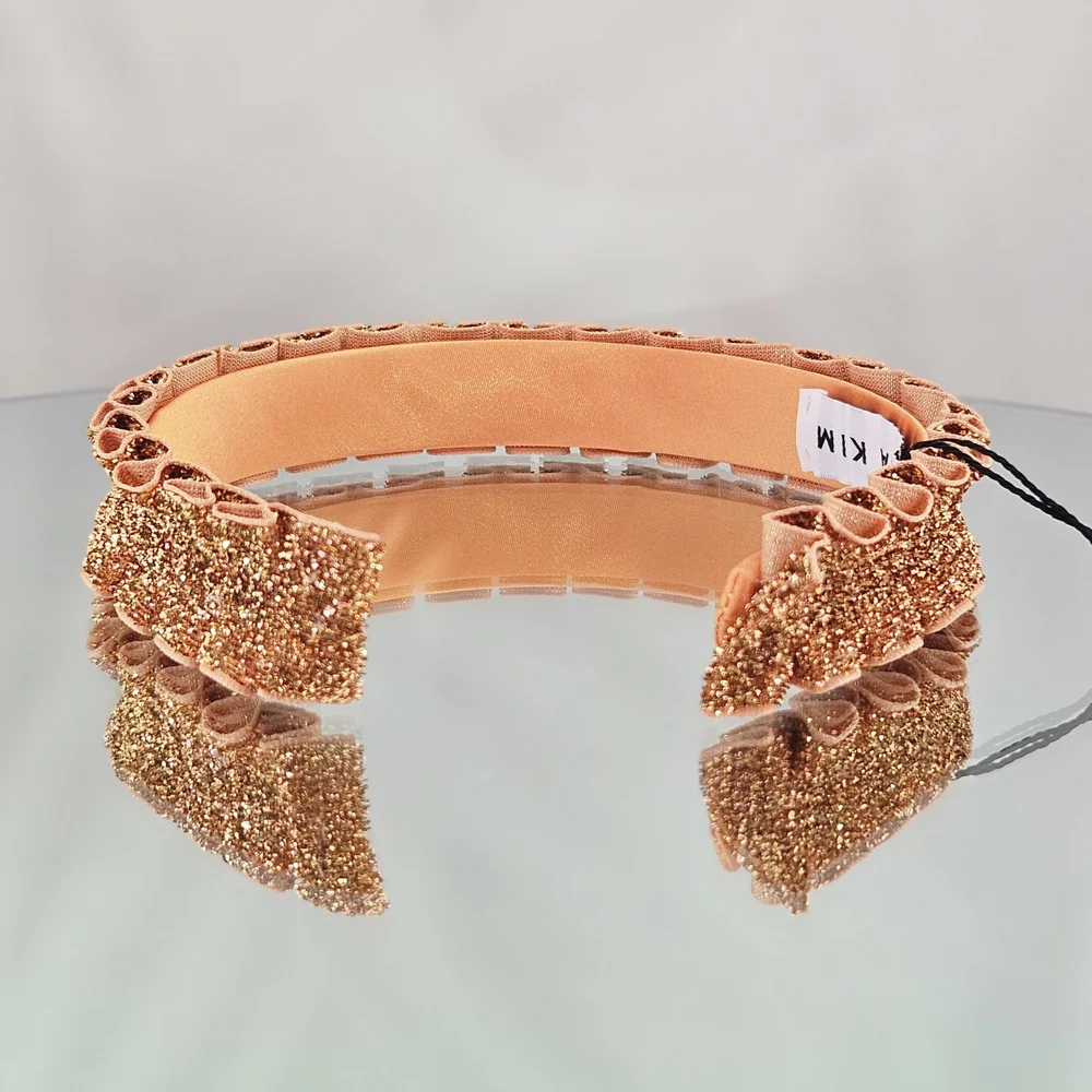 Eugenia Kim Headband Papaya Rafaela Velvet Metallic Ruffle Holiday Sparkle Party
